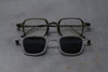 Rigards X TVA joint RG2004TVA titanium aluminum magnesium alloy double-layer sunglasses series RG-RG2004TVA-GYYKSHP ancient jade + silver frame transparent + dark gray lens